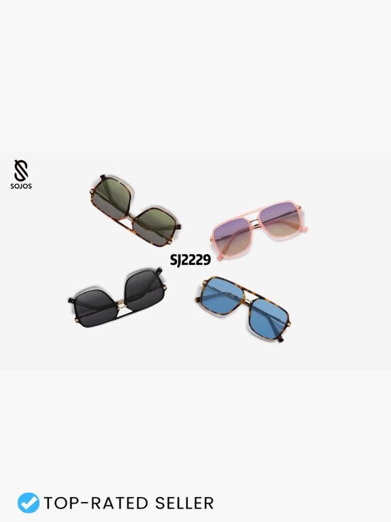Retro Square Aviator Sunglasses Polarized Lens Y2K Trendy Unisex Fashion main image 7